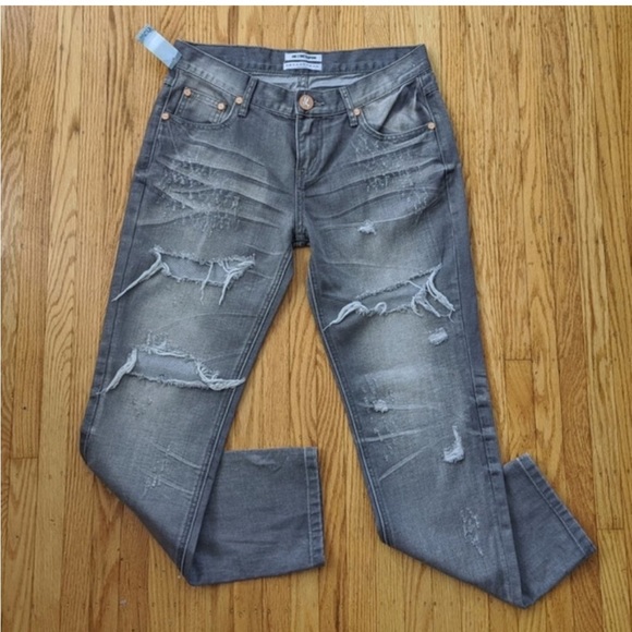 One Teaspoon Freebirds Skinny Jeans Grey Chalk - Picture 4 of 4